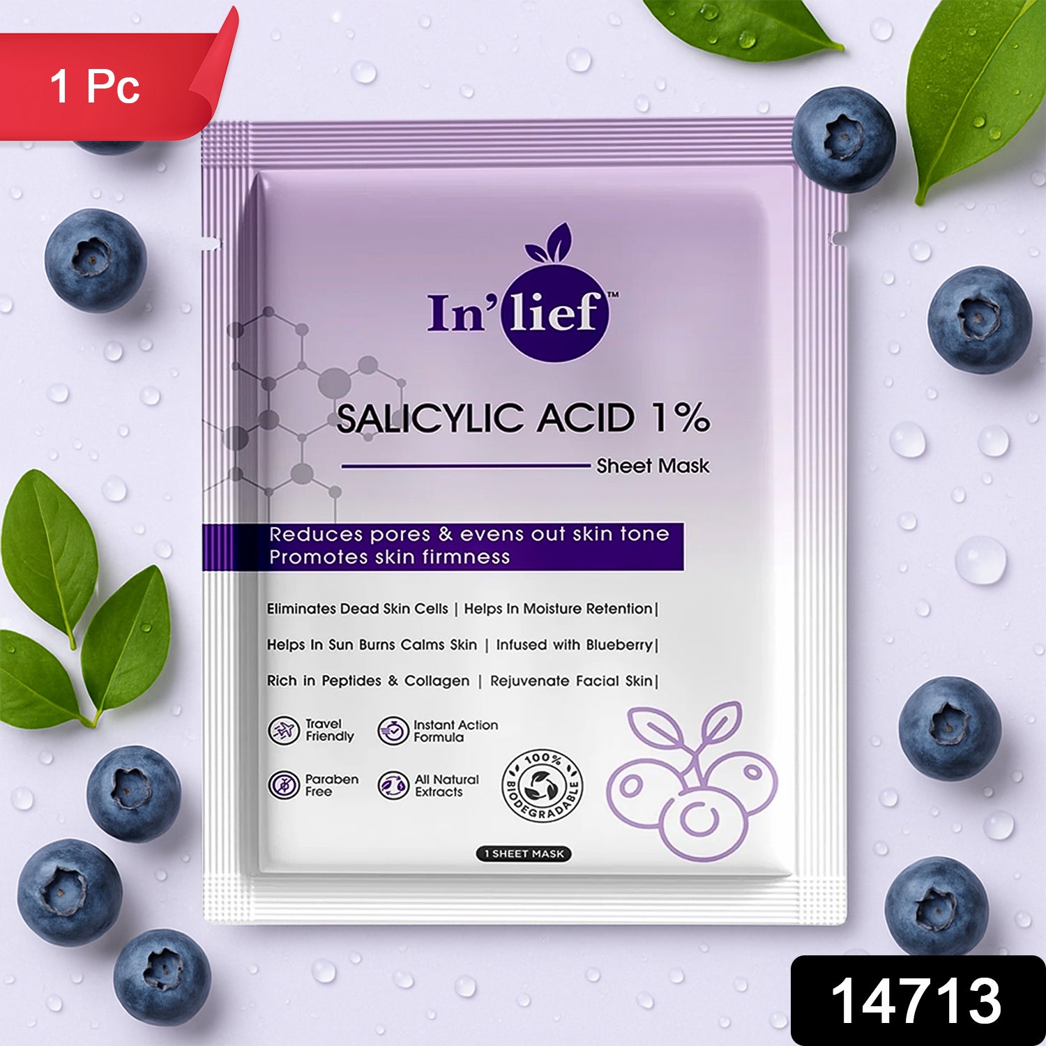 In’lief Salicylic Acid 1% Clarifying & Pore-Refining Facial Sheet Mask (1 Pc) In’lief Salicylic Acid 1% Clarifying & Pore-Refining Facial Sheet Mask (1 Pc)